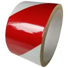 Taśma ostrzegawcza, odblaskowa, samoprzylepna, biało-czerwona