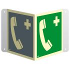 Telefon alarmowy - znak ewakuacyjny, przestrzenny, ścienny 3D