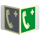 Telefon alarmowy - znak ewakuacyjny, przestrzenny, ścienny 3D