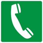 Telefon awaryjny - znak bhp informujący - GG006