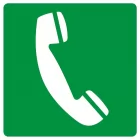 Telefon awaryjny - znak bhp informujący - GG006