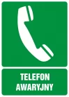 Telefon awaryjny - znak bhp informujący - GI006