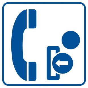 Telefon na żetony - znak informacyjny - RA035