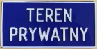 Teren prywatny - tabliczka tłoczona aluminiowa