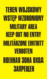 Teren wojskowy wstęp wzbroniony military area keep out no entry - znak, tablica wojskowa - NF001