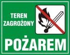 Teren zagrożony pożarem - znak, lasy - OB005