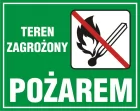 Teren zagrożony pożarem - znak, lasy - OB005