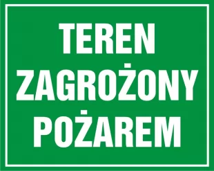 Teren zagrożony pożarem - znak, lasy - OB006