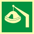 Tratwa wodowana żurawikiem - znak morski - FB038