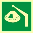 Tratwa wodowana żurawikiem - znak morski - FB038