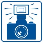 Tu można używać lamp błyskowych - znak informacyjny - RA083