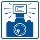 Tu można używać lamp błyskowych - znak informacyjny - RA083 - Zakaz fotografowania w muzeach – czy w muzeum można robić zdjęcia?