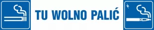 Tu wolno palić (wyroby tytoniowe + papierosy elektroniczne) - znak informujący - NE030