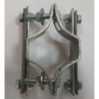 Uchwyt krawędziowy, dwustronny, mocowanie do znaku drogowego - metalowy ocynkowany, obejma na słupek