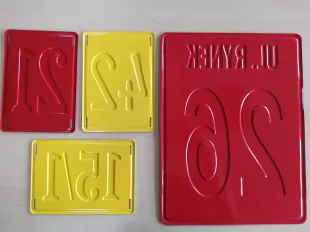 Ulica i nr domu, posesji, adres - tabliczka tłoczona aluminiowa