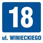 Ulica i numer budynku 1 - adres, znak informacyjny - PA030