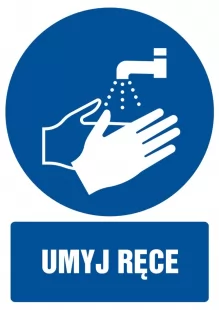 Umyj ręce - znak bhp nakazujący, informujący - GL012