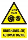 Uruchamia się automatycznie - znak bhp ostrzegający, informujący - GF035