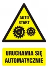 Uruchamia się automatycznie - znak bhp ostrzegający, informujący - GF035