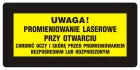 Uwaga! - Chronić oczy i skórę przed promieniowaniem bezpośrednim i rozproszonym - znak bezpieczeństwa, ostrzegający, laser - KB017