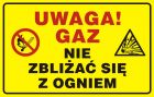 Uwaga! Gaz - nie zbliżać się z ogniem - tabliczka gazowa - JD016
