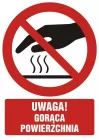 Uwaga! Gorąca powierzchnia - znak bhp ostrzegający, informujący - GC044