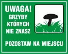 Uwaga! Grzyby, których nie znasz pozostaw na miejscu - znak, lasy - OB036