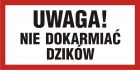 Uwaga nie dokarmiać dzików - znak informacyjny - PA045