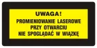 Uwaga! - Nie spoglądać w wiązkę - znak bezpieczeństwa, ostrzegający, laser - KB014