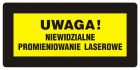 Uwaga! Niewidzialne promieniowanie laserowe - znak bezpieczeństwa, ostrzegający, laser - KB004