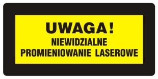 Uwaga! Niewidzialne promieniowanie laserowe - znak bezpieczeństwa, ostrzegający, laser - KB004