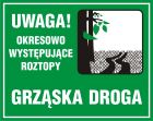Uwaga! Okresowo występujące roztopy - znak, lasy - OB035