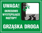 Uwaga! Okresowo występujące roztopy - znak, lasy - OB035