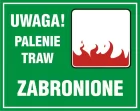Uwaga! Palenie traw zabronione - znak, lasy - OB041