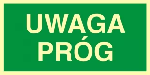 Uwaga próg - znak ewakuacyjny - AC024