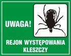 Uwaga! Rejon występowania kleszczy - znak, lasy - OB034