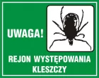 Uwaga! Rejon występowania kleszczy - znak, lasy - OB034