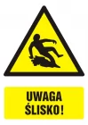 Uwaga ślisko! - znak bhp ostrzegający, informujący - GF022