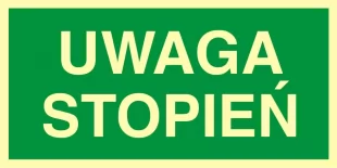 Uwaga stopień - znak ewakuacyjny - AC026