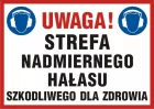 Uwaga! Strefa nadmiernego hałasu szkodliwego dla zdrowia - znak ostrzegający, informujący - NC016