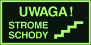 Uwaga strome schody - znak ewakuacyjny - AC027