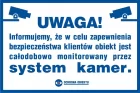 Uwaga! System kamer - znak informacyjny - PA008