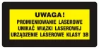 Uwaga! - Unikać wiązki laserowej. Urządzenie laserowe klasy 3b - znak bezpieczeństwa, ostrzegający, laser - KB009