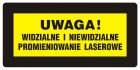 Uwaga! Widzialne i niewidzialne promieniowanie laserowe - znak bezpieczeństwa, ostrzegający, laser - KB005