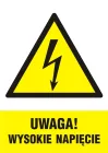 Uwaga! wysokie napięcie - znak elektryczny - HA016 Uwaga! wysokie napięcie - znak elektryczny