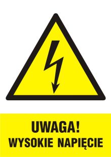 Uwaga! wysokie napięcie - znak sieci elektrycznych - HA016