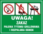 Uwaga! Zakaz palenia tytoniu, grillowania i rozpalania ognisk - znak, lasy - OB039