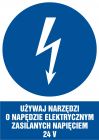 Używaj narzędzi o napędzie elektrycznym zasilanym napięciem 24 V - znak sieci elektrycznych - HE016