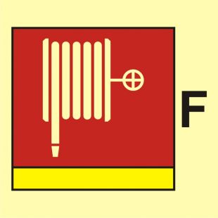 Wąż i dysza pożarnicza (F-piana) - znak morski - FI094