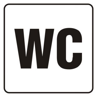 WC - znak, naklejka kolejowa - SD007